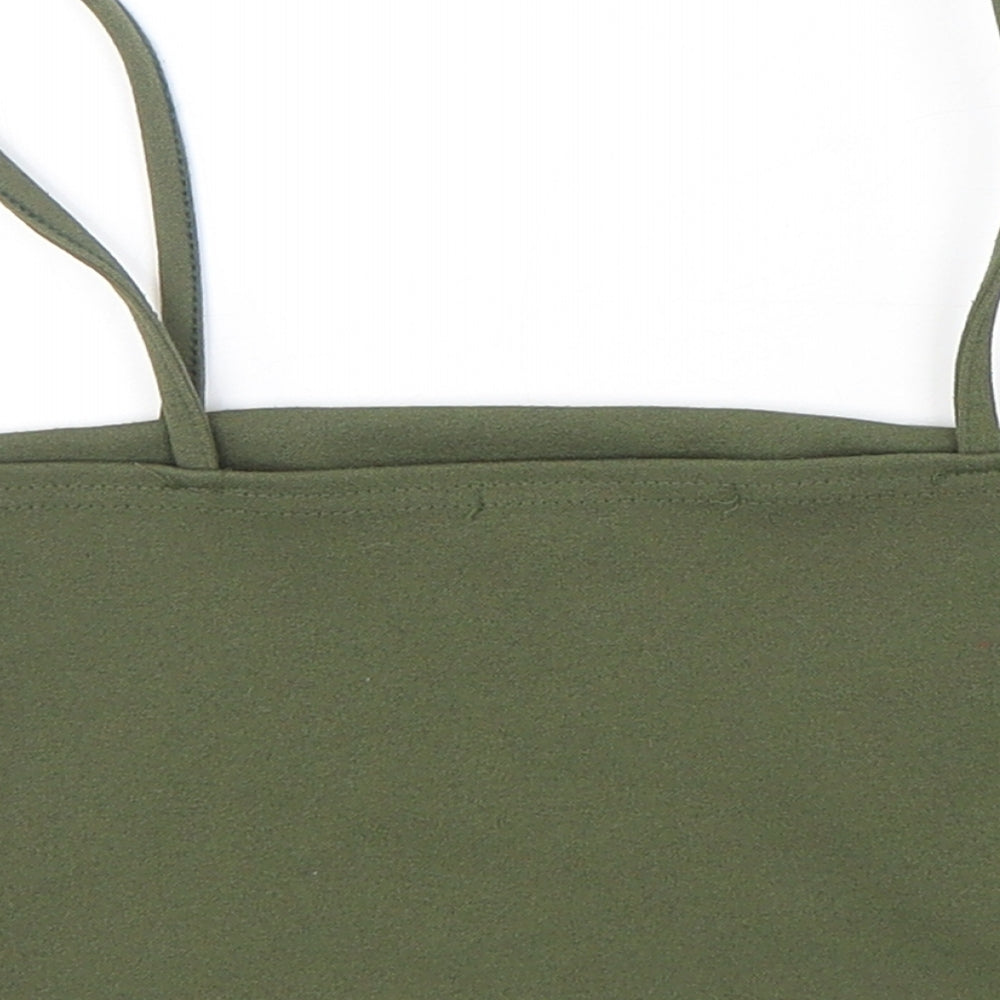 Parisian  Womens Green  Polyester Cropped Tank Size 10 Off the Shoulder