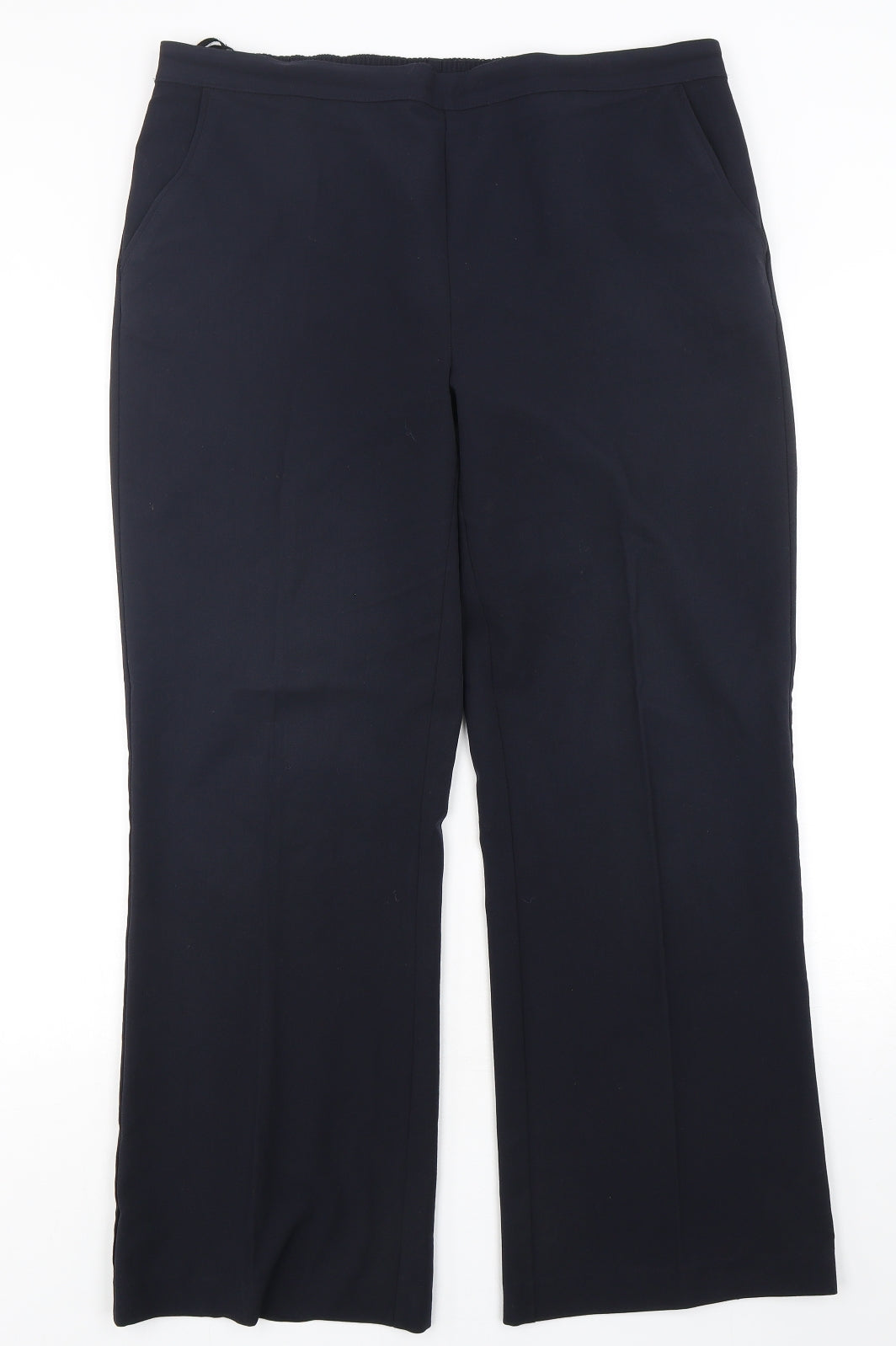 Papaya Womens Blue  Polyester Trousers  Size 14 L30 in Regular