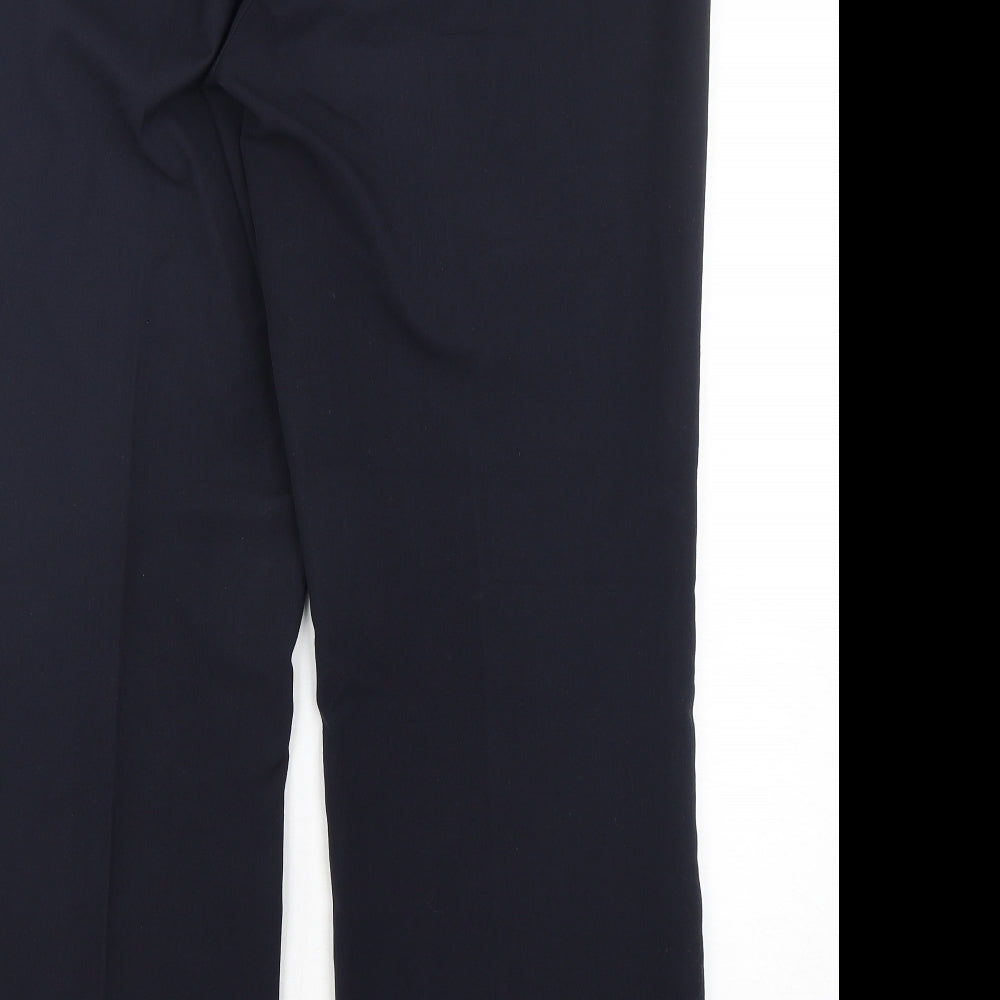 Papaya Womens Blue  Polyester Trousers  Size 14 L30 in Regular
