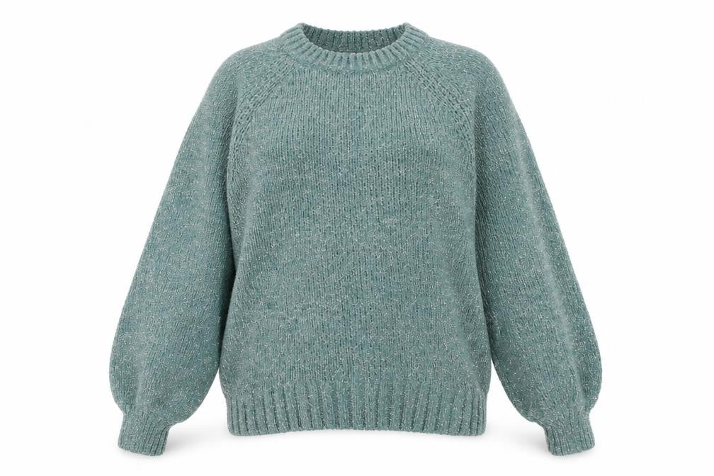 H&M Womens Green Round Neck  Polyamide Pullover Jumper Size XS