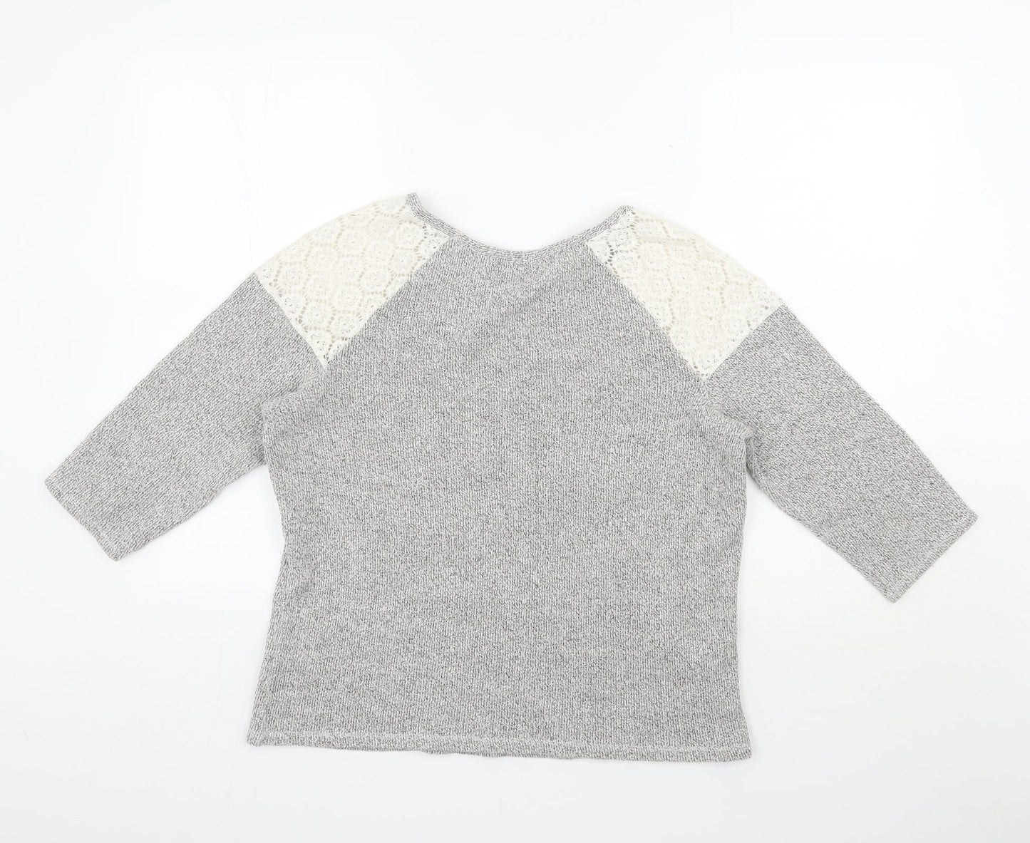 TU Womens Grey  Polyamide Pullover Sweatshirt Size 12  Pullover - Lace shoulders