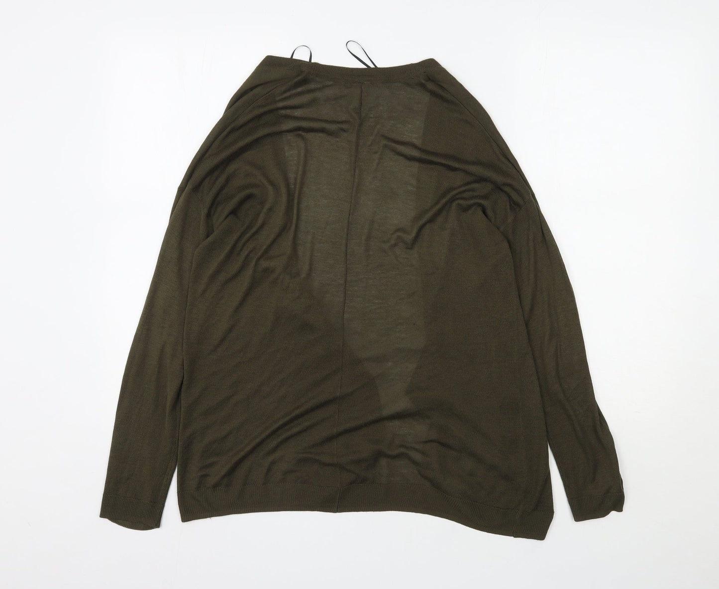 H&M  Womens Green V-Neck  Acrylic Cardigan Jumper Size S