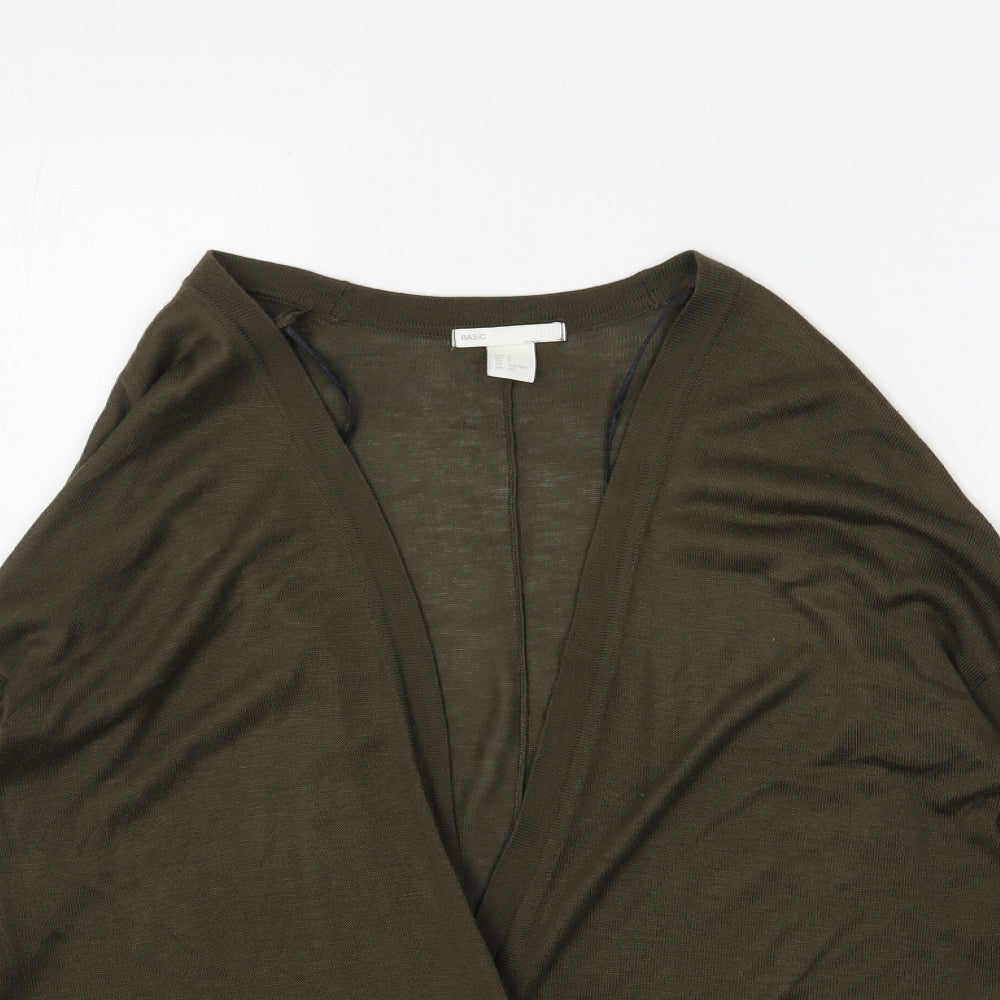 H&M  Womens Green V-Neck  Acrylic Cardigan Jumper Size S