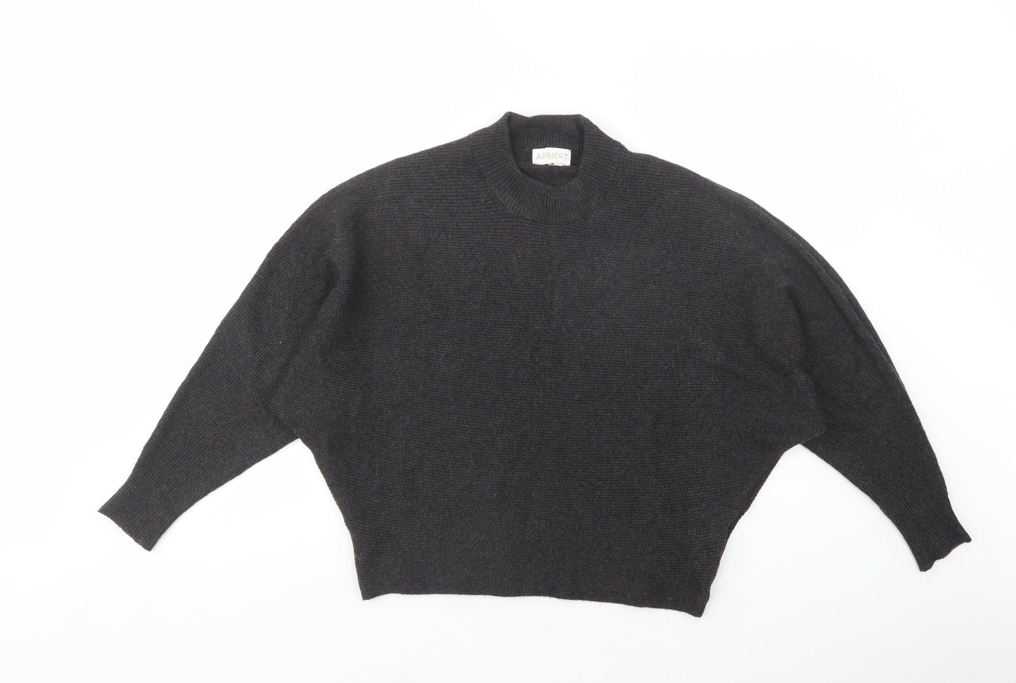 Apricot Womens Grey Mock Neck  Viscose Pullover Jumper Size 10