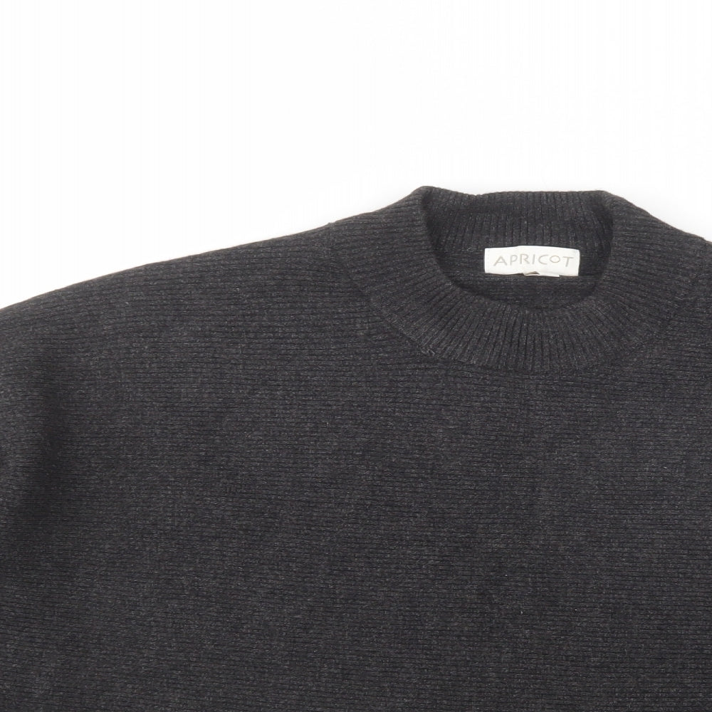 Apricot Womens Grey Mock Neck  Viscose Pullover Jumper Size 10
