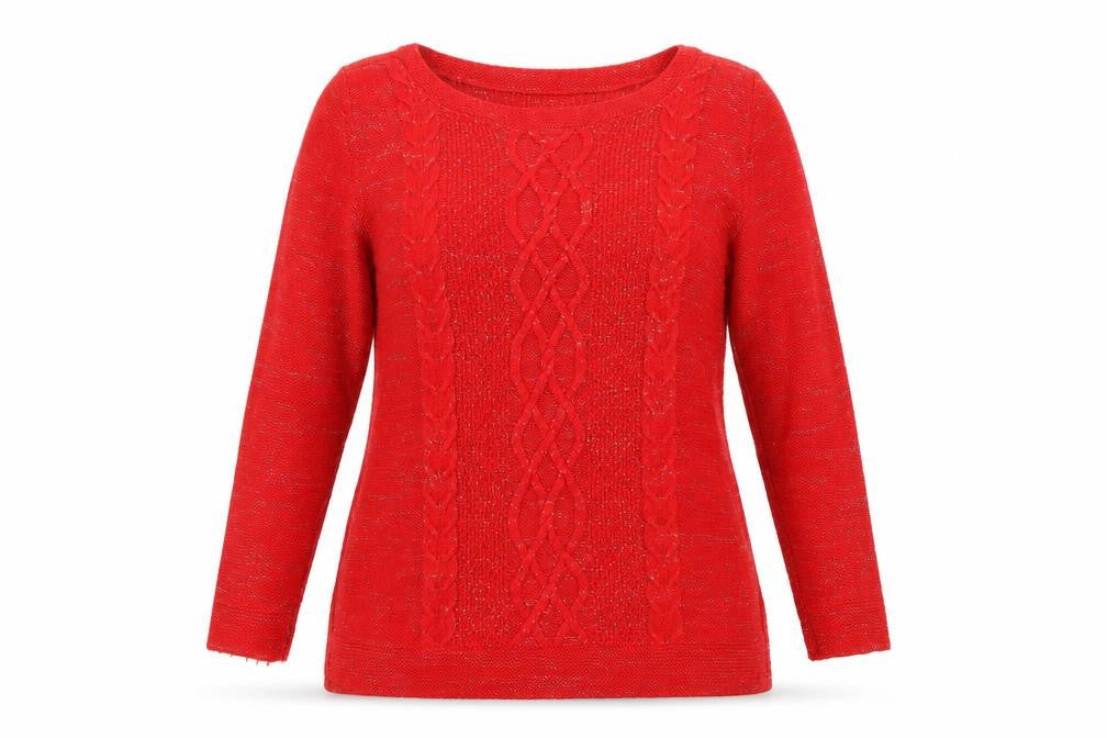Papaya Womens Red Boat Neck  Acrylic Pullover Jumper Size 16