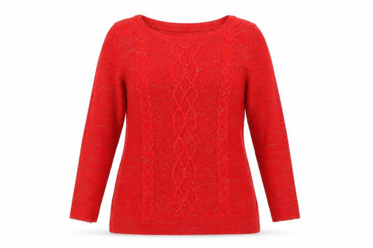 Papaya Womens Red Boat Neck  Acrylic Pullover Jumper Size 16