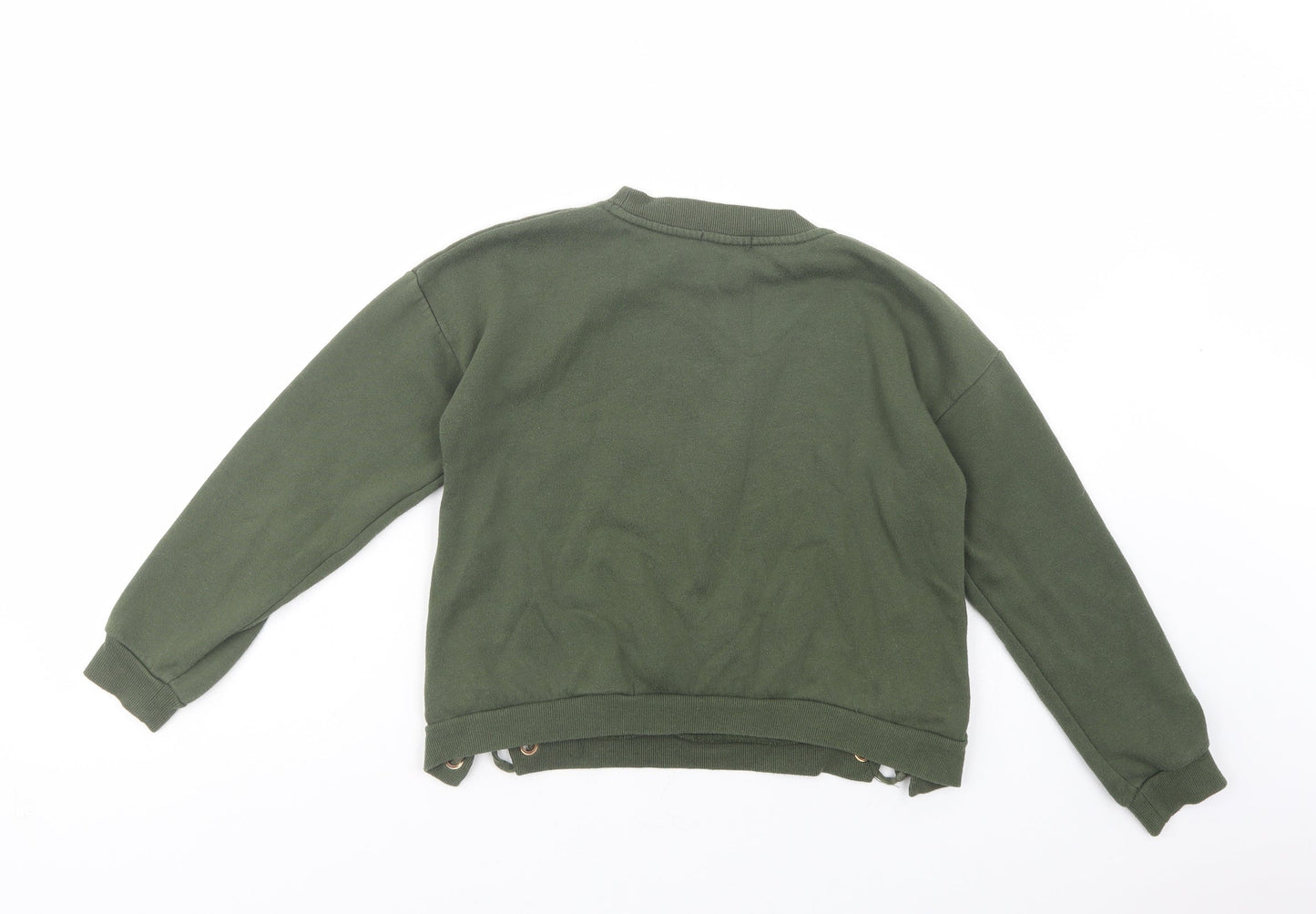 Primark Girls Green  Polyester Pullover Sweatshirt Size 11-12 Years  Pullover - No Bad Vibes