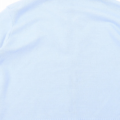 First Catch Womens Blue Collared  Acrylic Full Zip Jumper Size L