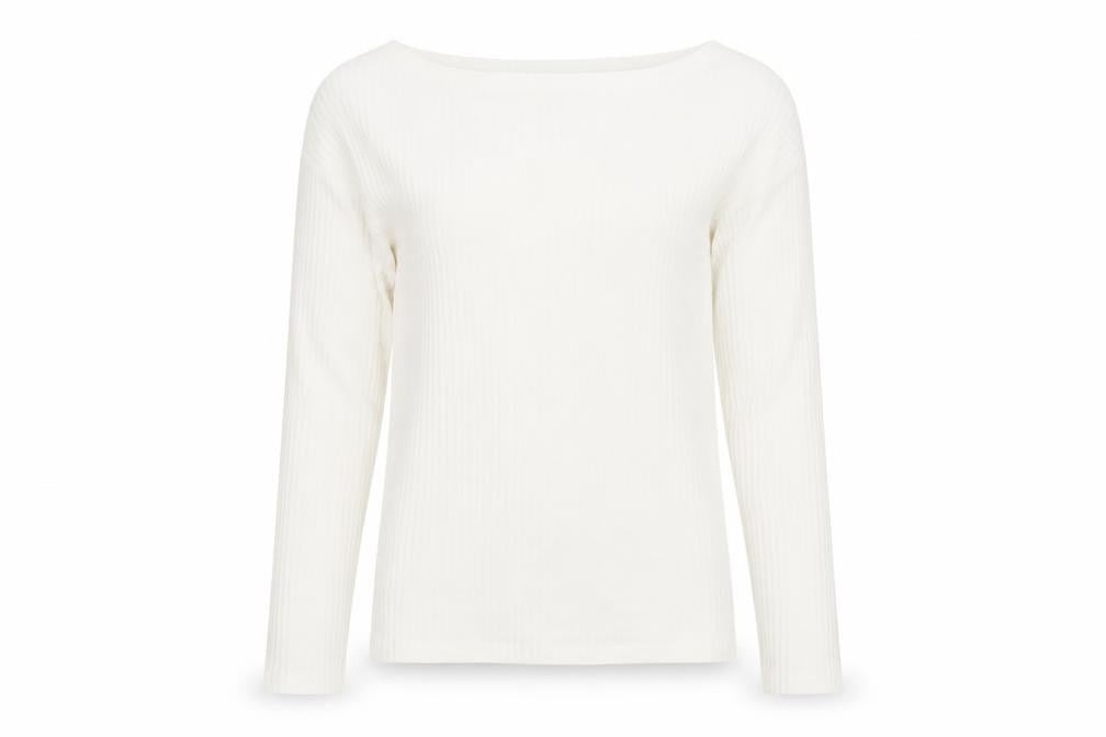 Boohoo Womens White Boat Neck  Polyester Pullover Jumper Size 10