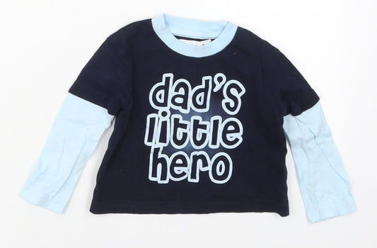 Early Days Boys Blue  Cotton Basic T-Shirt Size 6-9 Months Crew Neck Pullover - Dad's Little Hero