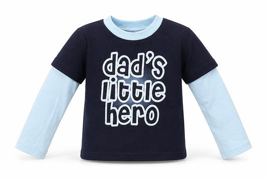 Early Days Boys Blue  Cotton Basic T-Shirt Size 6-9 Months Crew Neck Pullover - Dad's Little Hero