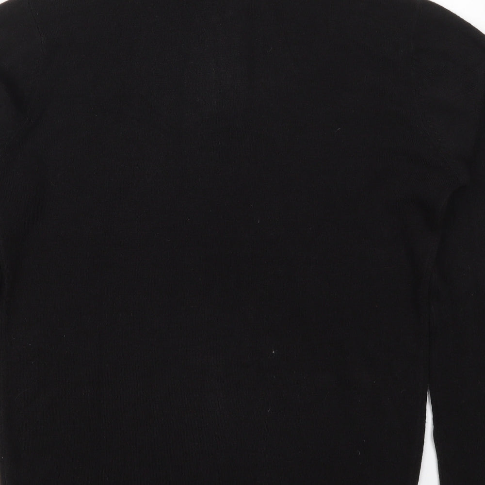 Cedar Wood State Mens Black High Neck  Acrylic Pullover Jumper Size S
