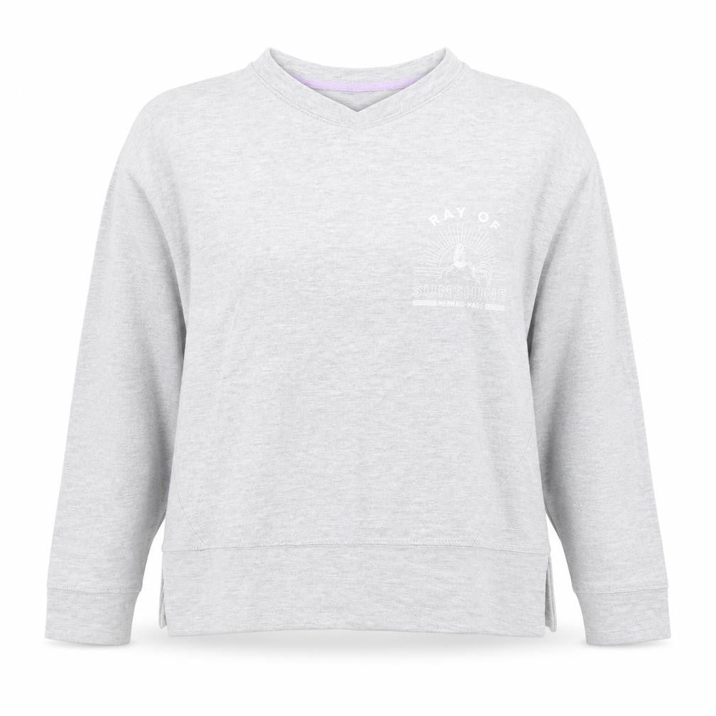 Lefties Womens Grey  Cotton Pullover Sweatshirt Size S  Pullover - Ray of sunshine