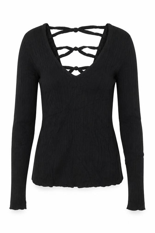 Miss Selfridge Womens Black  Viscose Basic Blouse Size 6 V-Neck