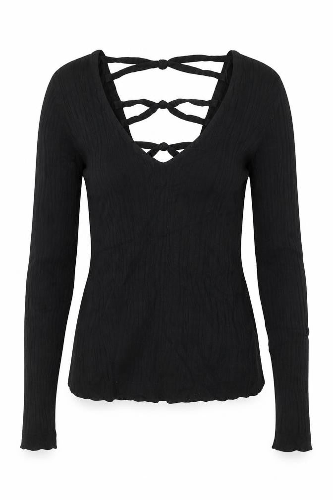 Miss Selfridge Womens Black  Viscose Basic Blouse Size 6 V-Neck