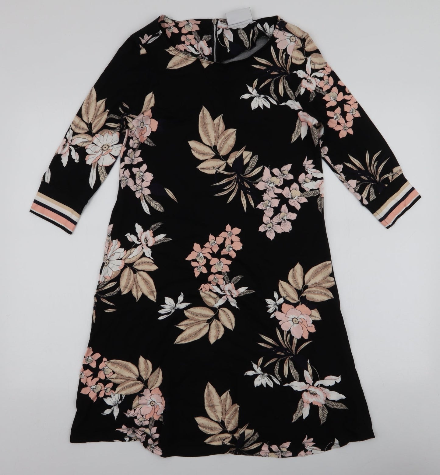 Wallis Womens Multicoloured Floral Viscose A-Line  Size 10  Round Neck Zip
