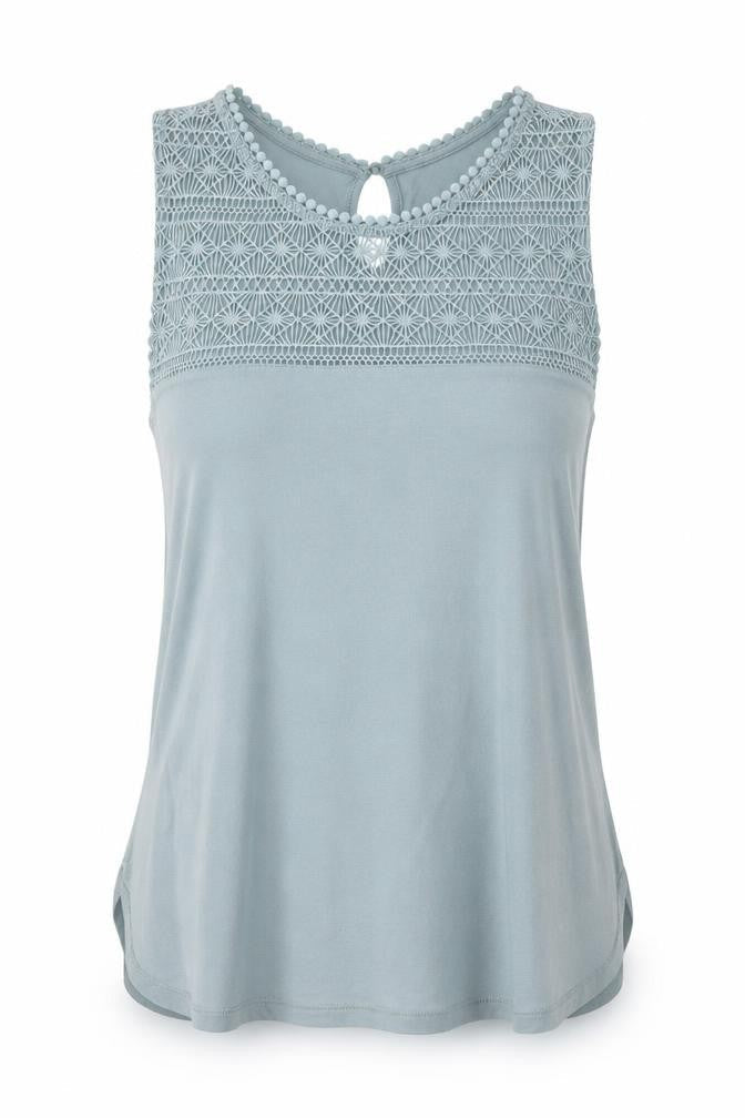 H&M Womens Blue  Viscose Jersey Blouse Size XS Round Neck