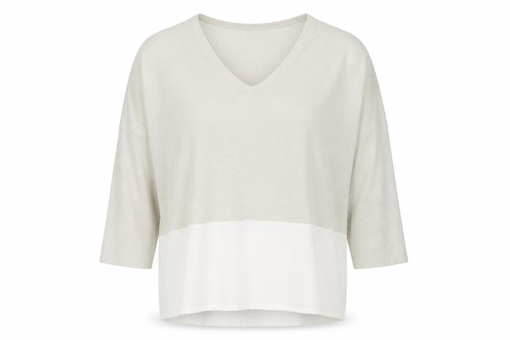 Zara Womens Beige V-Neck  Polyester Pullover Jumper Size L