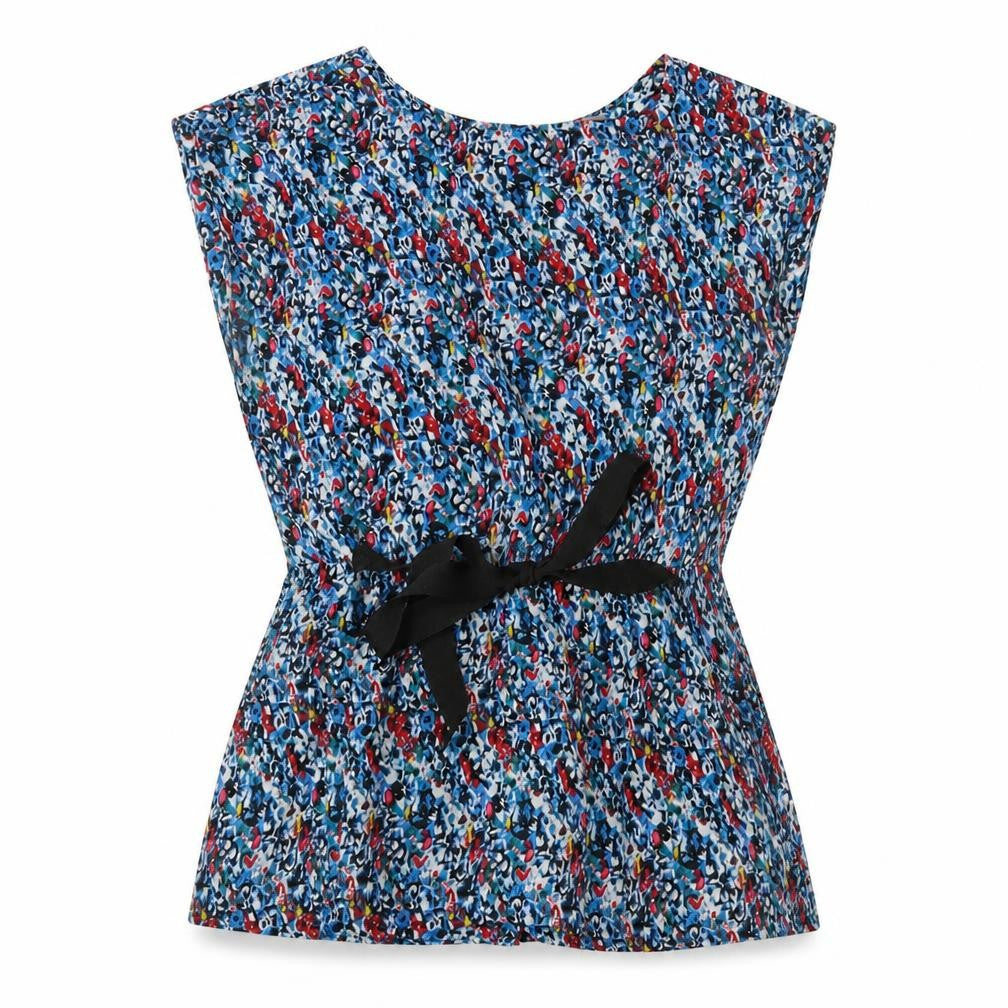 A Wear Womens Multicoloured Geometric Polyester Basic Blouse Size 10 Round Neck