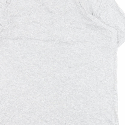 Marks & Spencer Womens Grey  100% Cotton Basic T-Shirt Size M Round Neck - Slogan