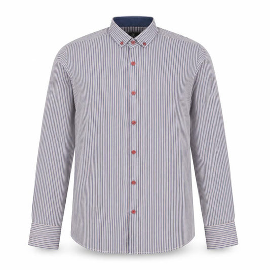 Daniel Rosso Mens Blue Striped Cotton  Button-Up Size M Collared Button