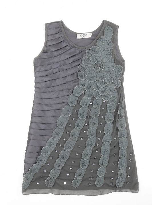 CYL Womens Grey  Polyester Basic Tank Size 10 Round Neck