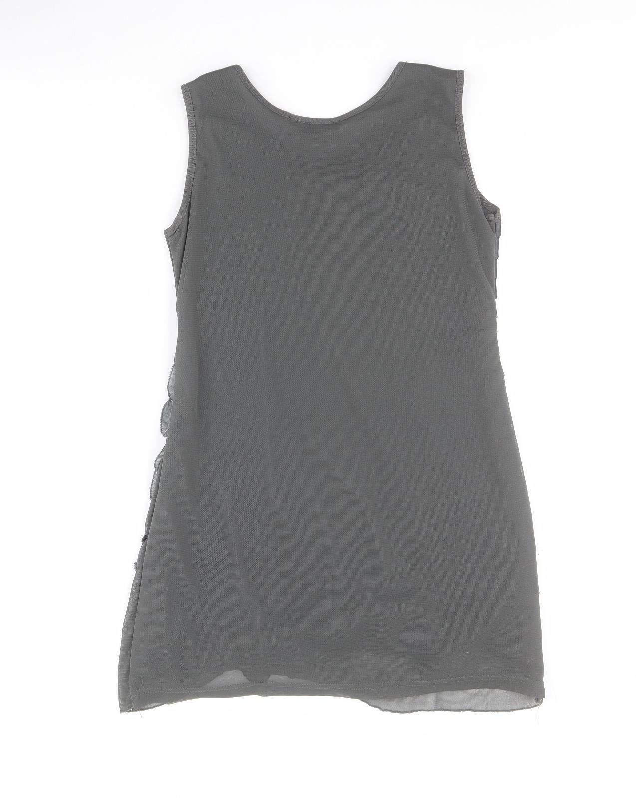 CYL Womens Grey  Polyester Basic Tank Size 10 Round Neck