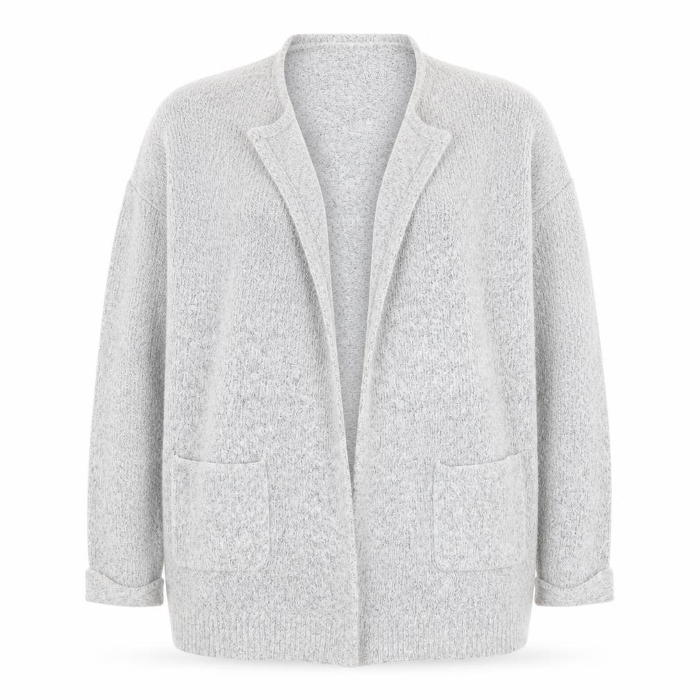 F&F Womens Grey V-Neck  Acrylic Cardigan Jumper Size 12