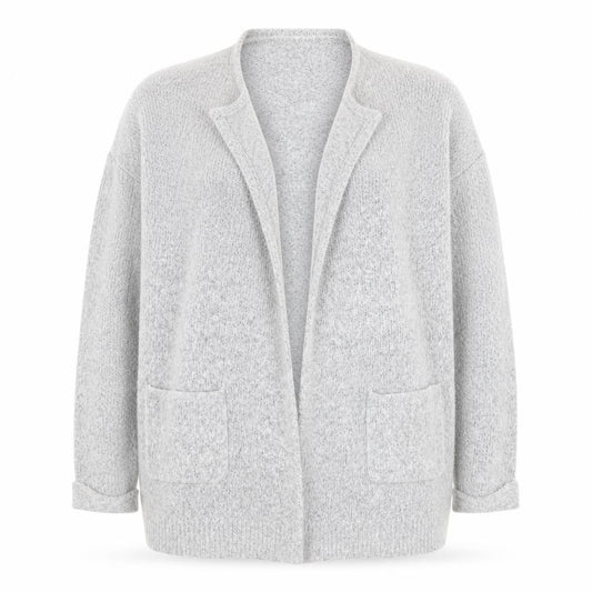 F&F Womens Grey V-Neck  Acrylic Cardigan Jumper Size 12
