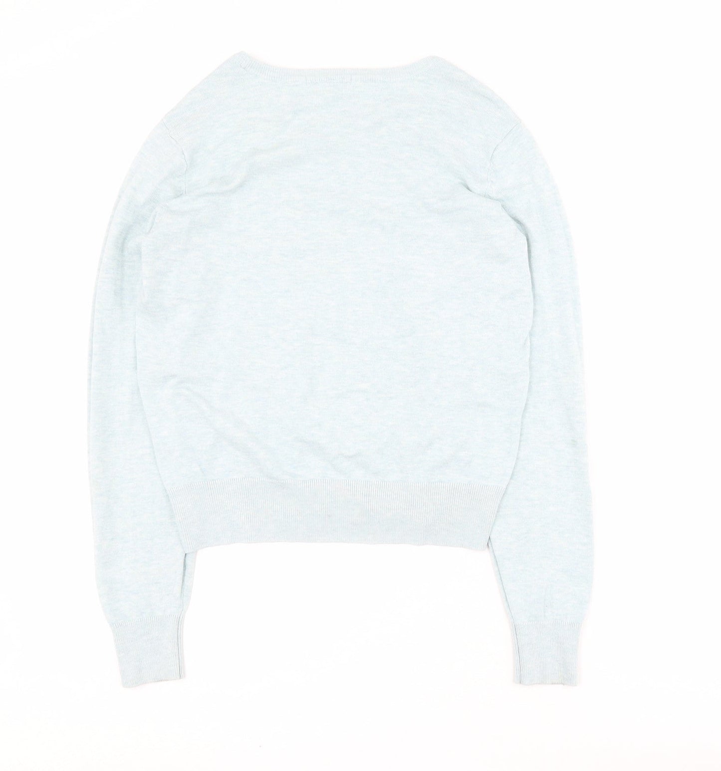 H&M Womens Blue Round Neck  Viscose Pullover Jumper Size S