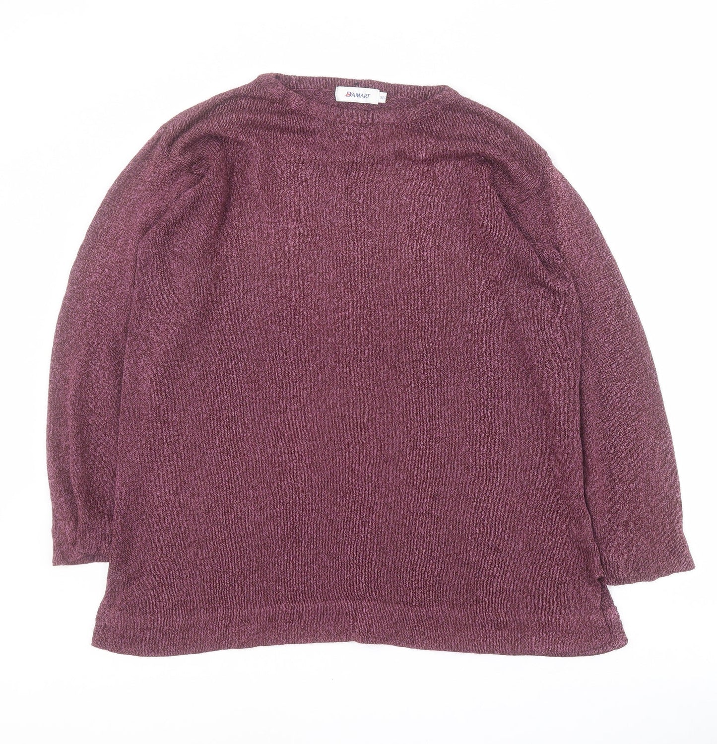 Damart Womens Purple Crew Neck  Acrylic Pullover Jumper Size 14