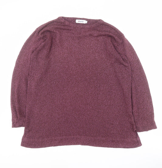 Damart Womens Purple Crew Neck  Acrylic Pullover Jumper Size 14