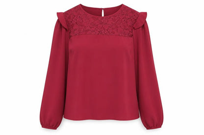 Papaya Womens Purple  Polyester Basic Blouse Size 10 Crew Neck