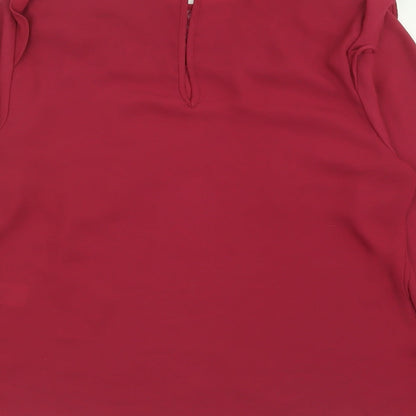 Papaya Womens Purple  Polyester Basic Blouse Size 10 Crew Neck