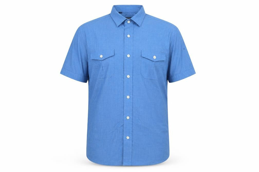 Premier MAN Mens Blue  Polyester  Button-Up Size M Collared Button