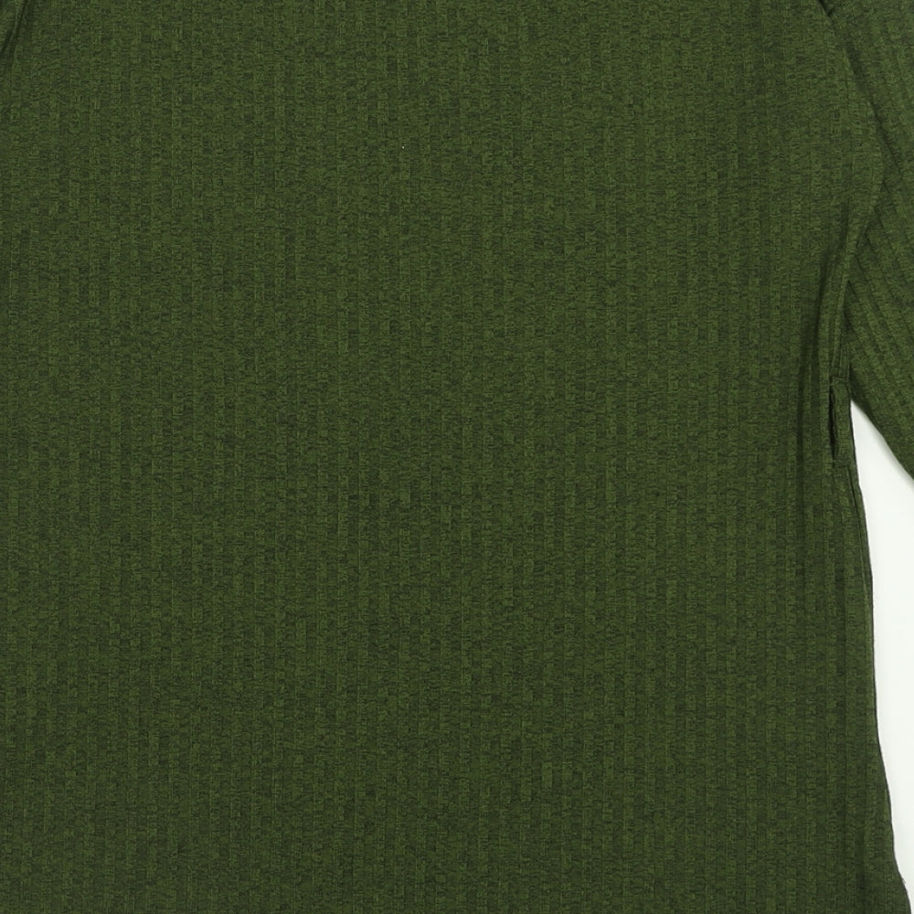 Matalan Womens Green  Polyester Tunic T-Shirt Size 8 Crew Neck