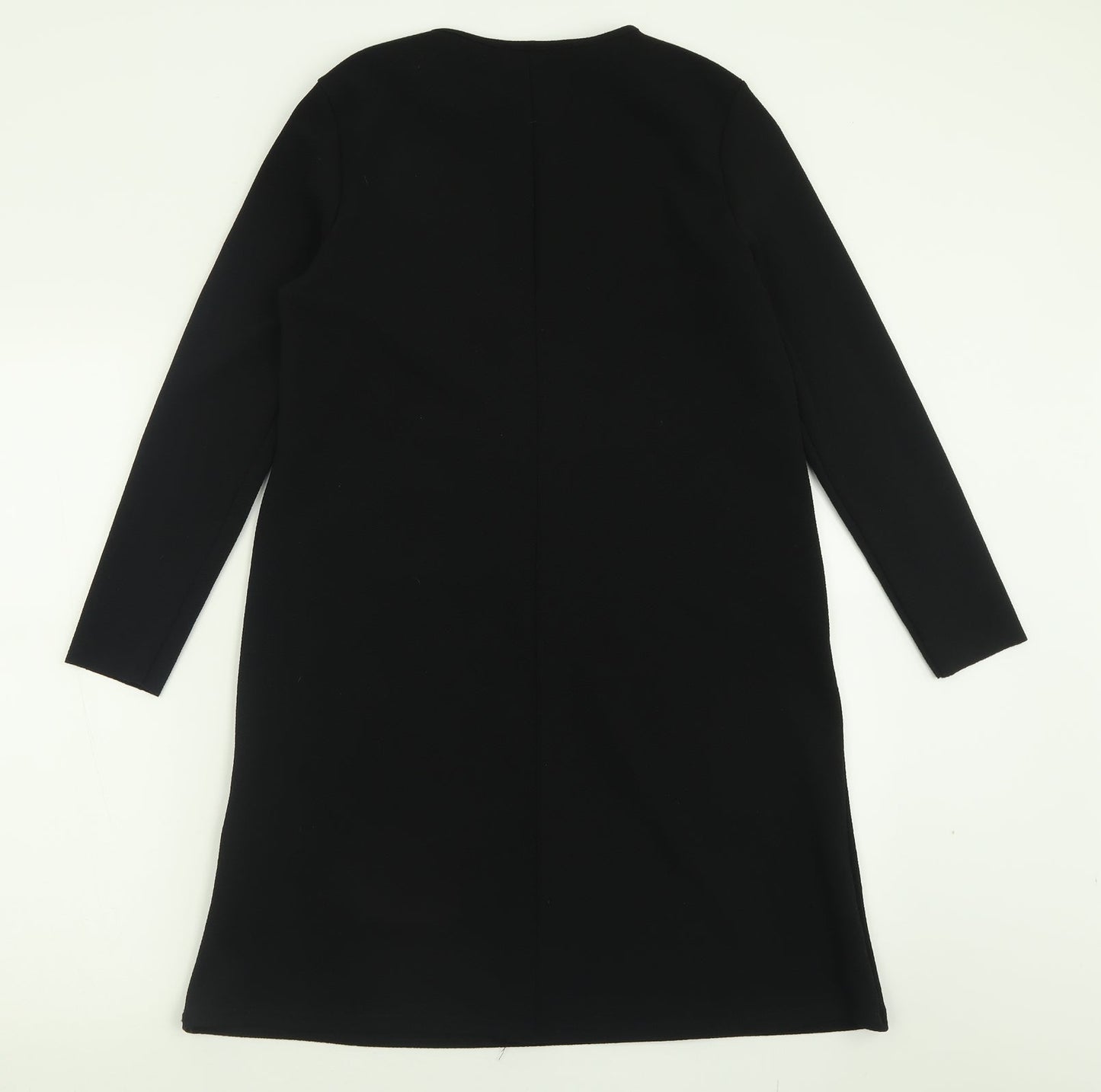 New Look Womens Black Floral Polyester A-Line  Size 10  Crew Neck Pullover