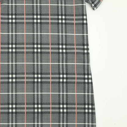 Peacocks Womens Grey Check Polyester A-Line  Size 8  Crew Neck Pullover