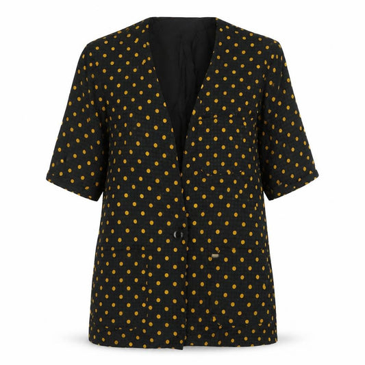 Anne Klein Womens Black Polka Dot  Jacket Blazer Size S  Button