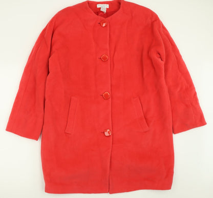 Preloved Synonyme Womens Red   Overcoat Coat Size 14  Button - Front