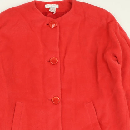 Preloved Synonyme Womens Red   Overcoat Coat Size 14  Button - Detail