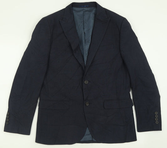 NEXT Mens Blue  Polyester Jacket Suit Jacket Size 40
