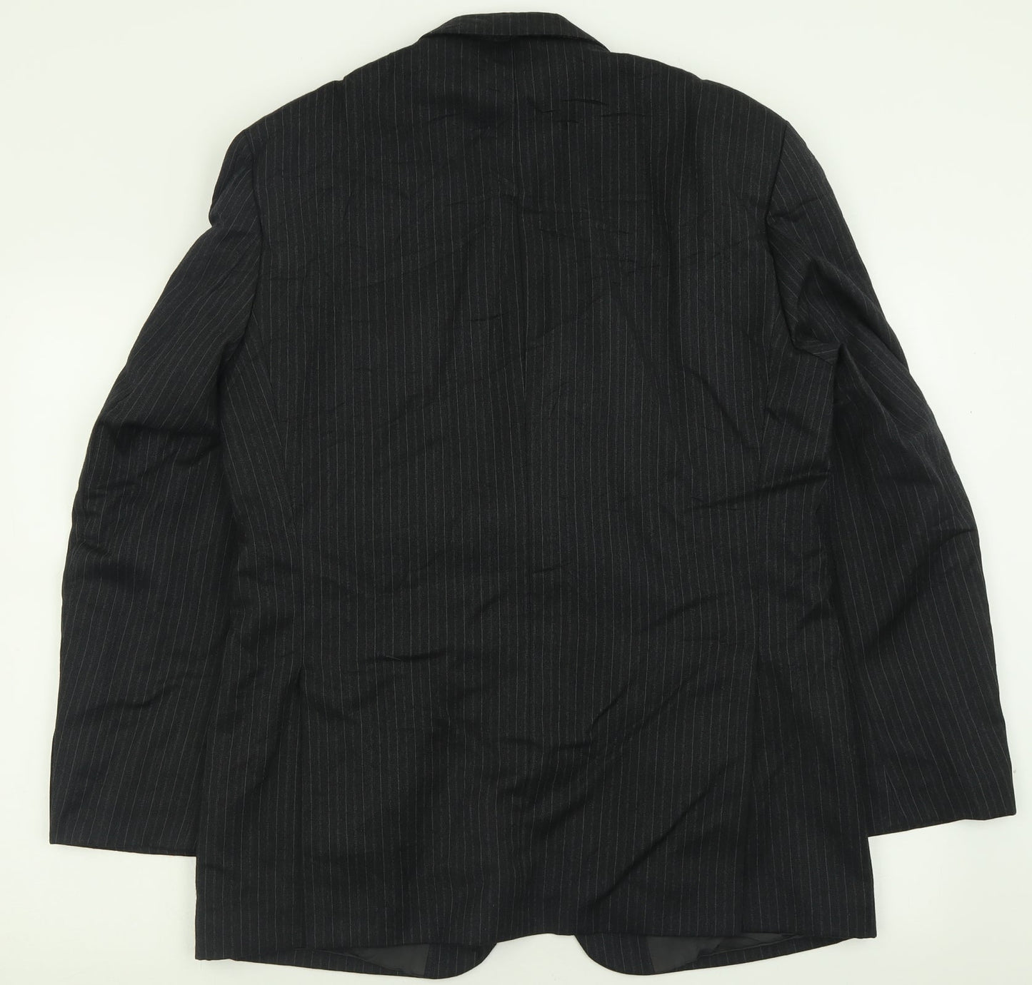 Debenhams Mens Black Striped Wool Jacket Suit Jacket Size 40