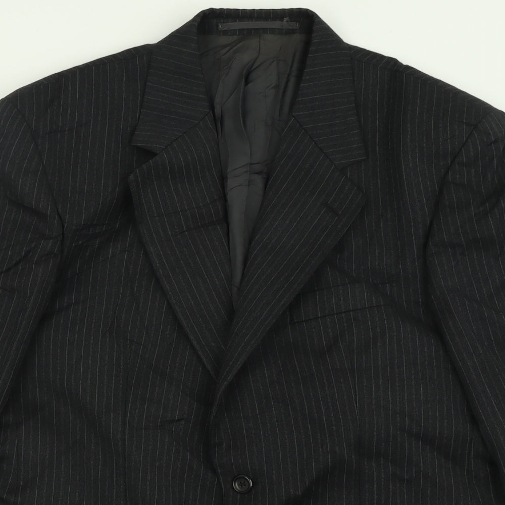 Debenhams Mens Black Striped Wool Jacket Suit Jacket Size 40