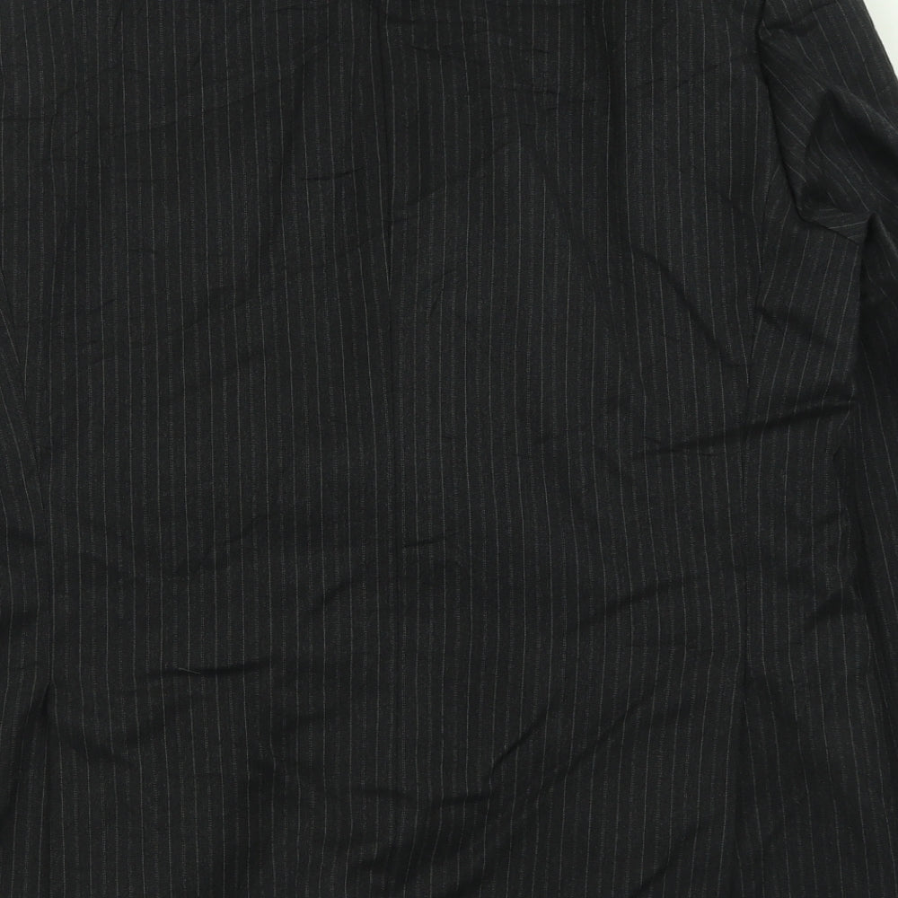 Debenhams Mens Black Striped Wool Jacket Suit Jacket Size 40