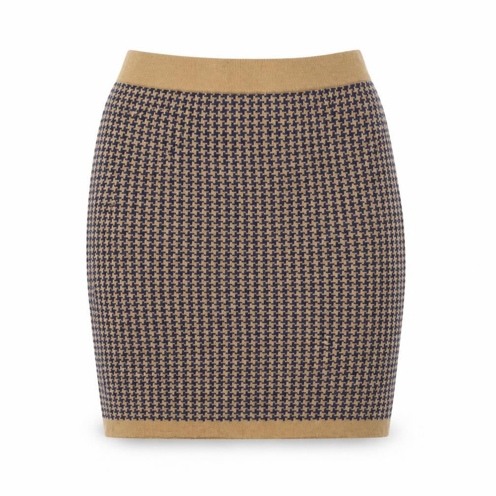 Atmosphere Womens Brown Houndstooth Viscose Straight & Pencil Skirt Size 8