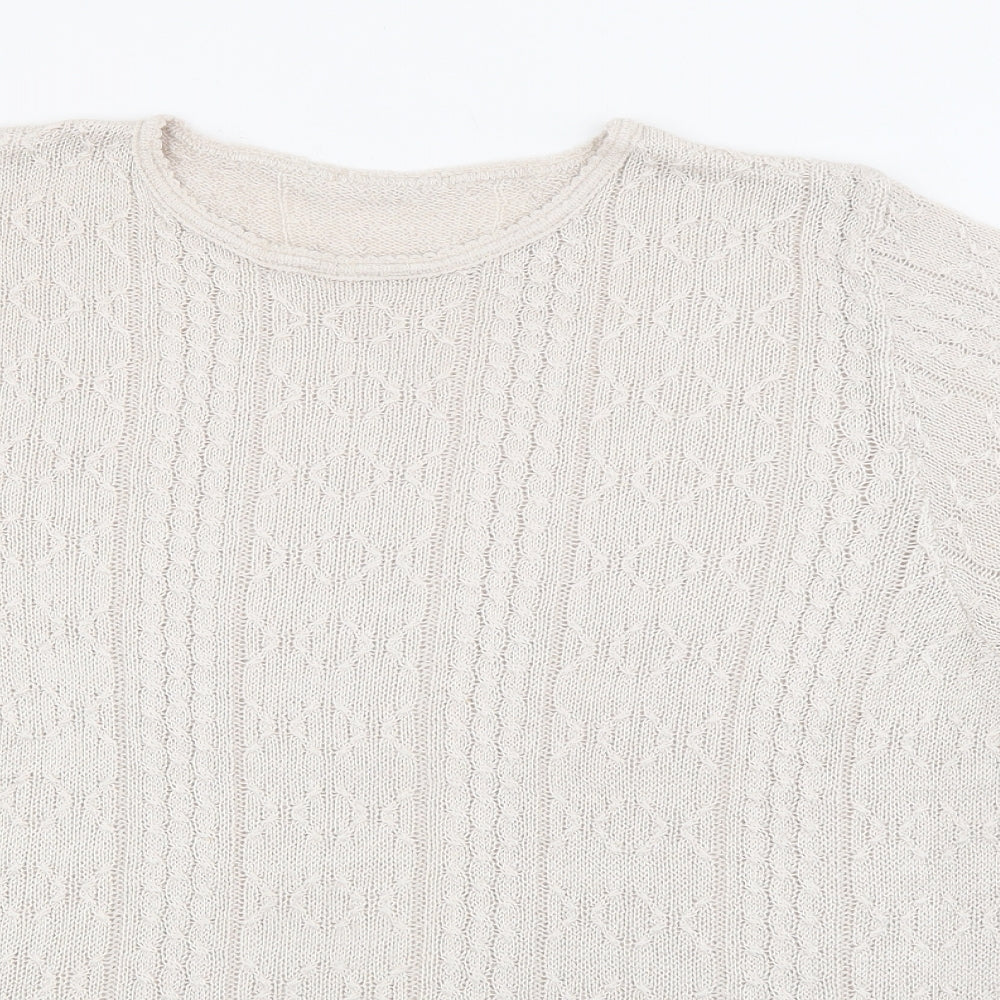Berkertex Womens Beige Crew Neck  Acrylic Pullover Jumper Size 18