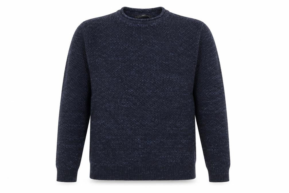 George Mens Blue Crew Neck  Acrylic Pullover Jumper Size M