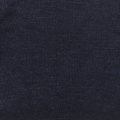 George Mens Blue Crew Neck  Acrylic Pullover Jumper Size M